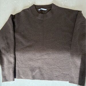 Zara Crewneck Sweater in Rich Brown